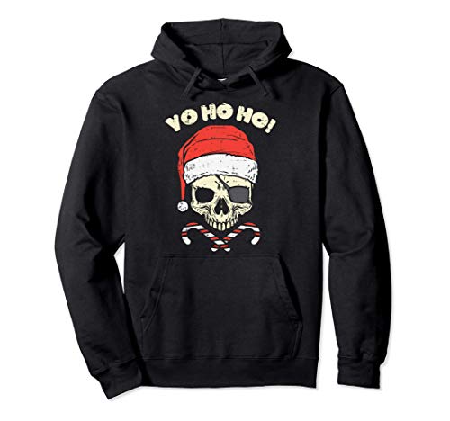 Yo Ho Ho Pirate Santa Skull Candy Christmas Xmas Pajama Gift Sudadera con Capucha