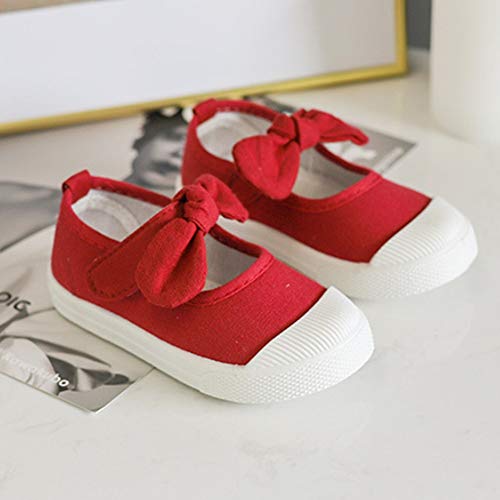 Toddler Girl's Canvas Sneakers Bowknot Mary Jane Flat Shoes for Kids Girl's Casual Shoes Dress Shoes School Uniform Shoes for Girls3