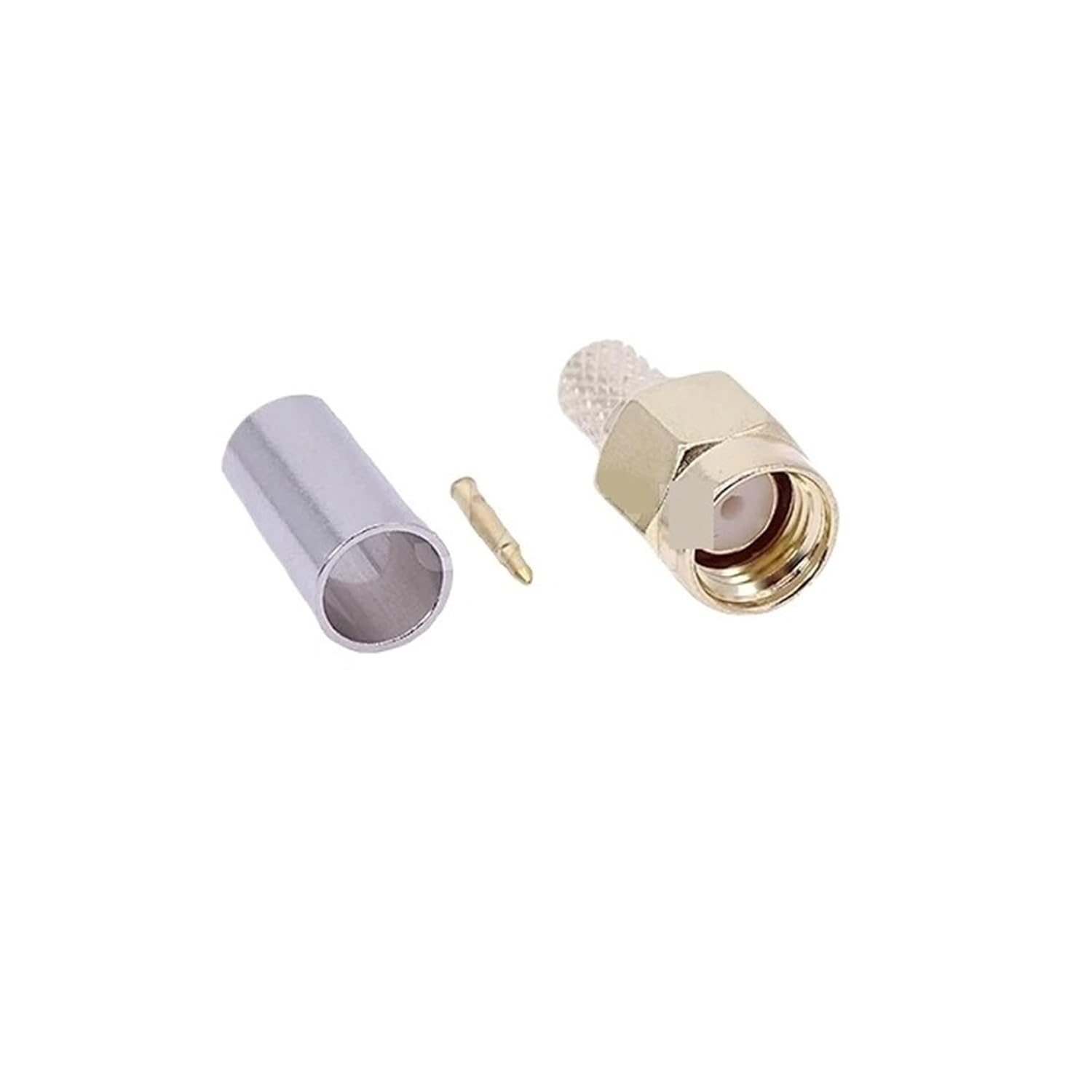 Male Crimp connectors, RG58 RG142 RG400 LMR200 LMR195 coaxial Cables(1PCS)