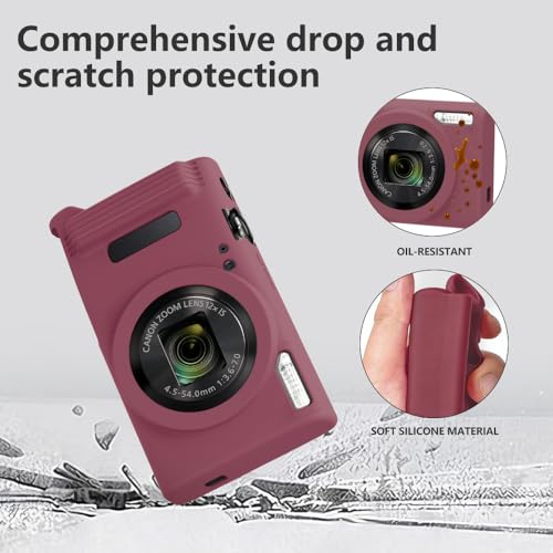 Funda de silicón para Canon PowerShot ELPH 360 con protector miniatura 3