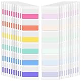 240PCS Sticky Index Tabs, Colored Strip Page Markers, Writable and Repositionable File Tabs Flags for Pages, Reading Notes, Classify Files, 12 Colors(1.8x1 inch)