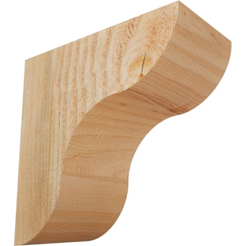 Ekena Millwork COR04X08X08CAR00RDF 4"W x 8"D x 8"H Carmel Rough Sawn Corbel, Douglas Fir