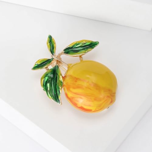 Image of Enamel Fruit Brooch for Women Rhinestones Fruit Lapel Pin Elegant Fruit Brooches Jewelry Gift, Perfect for Dresses Hat Bag