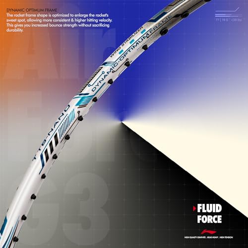 Image of Li-Ning Air Force G3 Badminton Racket with Full Cover | Max Tension : ≤30 lbs | Superlight Technology | Aerotec Beam | Dynamic Frame