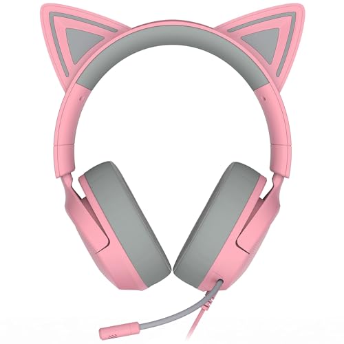 Razer Kraken Kitty V3 X Wired Gaming Headset: Kitty Ears - HyperClear Cardioid Mic - 40 mm Drivers - 7.1 Surround Sound - Comfy Ear Cushions - Cross-Platform via 3.5mm PC, PS5, Xbox, Switch 2 - Pink by Razer - Image 9