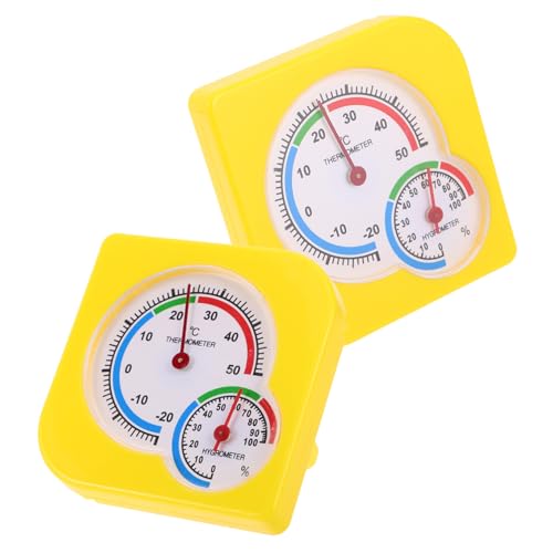 BESPORTBLE 2Pcs Accurate Indoor Temperature Humidity Gauge for Wall Mount Tabletop for Home Greenhouse and Refrigerator Monitoring