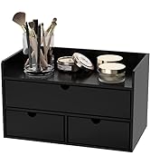 Wisuce Black Bamboo Desk Drawer Organizer, Mail Organizer Storage for Bills, Office Supplies, Cos...
