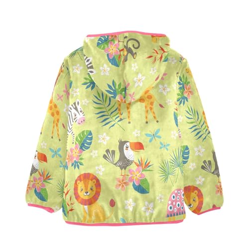 OTVEE Cartoon Tropical Animals Kids Hoodie Jacket Fall Spring Full Zip Warm Outwear Coat2