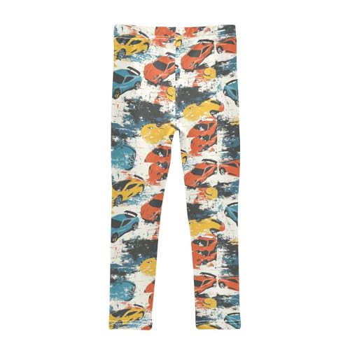 ZZKKO Girls Leggings Sport Cars Toddler Girls Clothes Leggings for Girls Toddler Girls Leggings 3-4T2