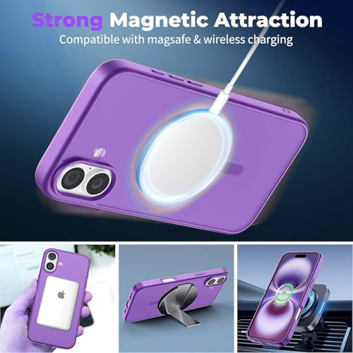 Image of AIBEX Protective OStand Case Compatible for Apple iPhone 16 Pro MagSafe Compatible | Slim Shockproof Back Cover with Camera Lens Protection, Strong Magnetic Support & Anti-Slip Grip | Military Grade