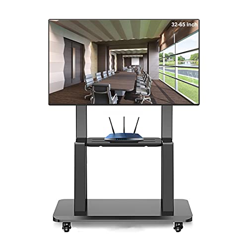 Soporte de TV móvil 65 pulgadas con bandeja y ruedas miniatura 1