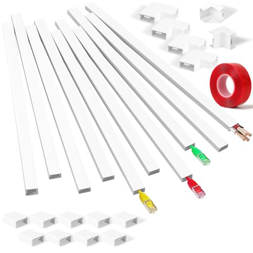 Kit Canalina Passacavi Winter Shore 4m - Copri Cavi Verniciabili Per TV E Ufficio, Bianco - Foto 4