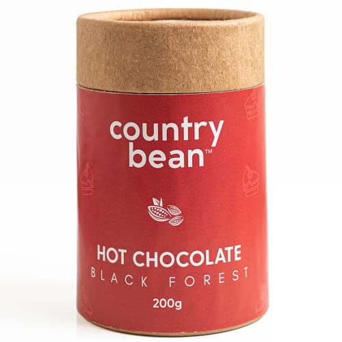 Image of Country Bean Black Forest Hot Chocolate, 60% less sugar, 200G, Enjoy Hot or Cold, Perfect Beverage For Monsoons