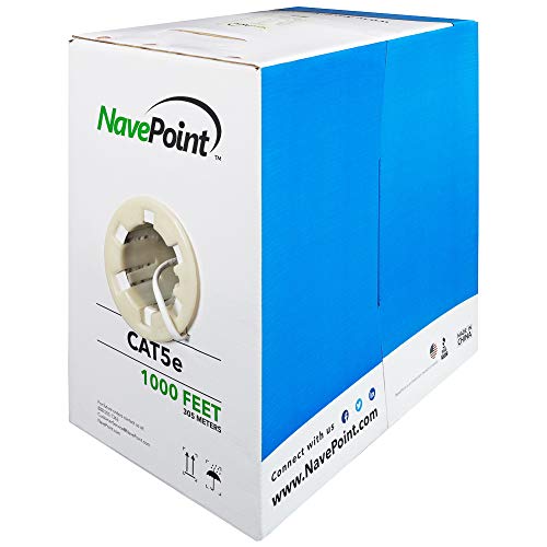 Cable ethernet NavePoint Cat5e CCA 305 m blanco UTP miniatura 1