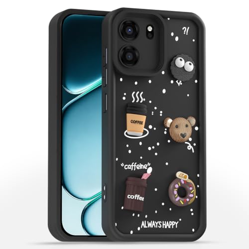 Image of Outlouders Back Cover for OnePlus Nord CE 6 5G | 3D Cartoon Bear Cute Fun Silicone Full Body Protection Bumper Case (Black)
