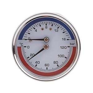 Fhkpsqkcn Thermomanometer 0-16 Bar 0-120°C Kesselanzeige