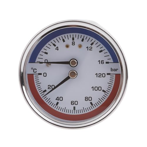Manometro Caldaia 0-16 Bar E 0-120°C - Per Riscaldamento A - 10