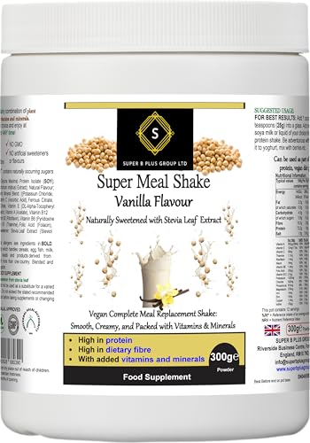 Image of Super Meal Shake - Vegan Vanilla Protein - Meal Replacement - 300g Powder for Weight Loss & Digestion & Energy