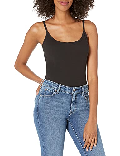 Amazon Brand - Mae Women's Ribbed Scoop-Neck Bodysuit, Black, X-Large