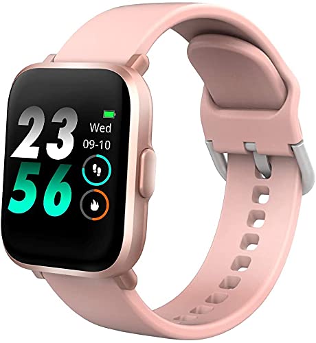 Relojes Inteligentes a Prueba de Agua IP68, DR.VIVA CS201 Relojes Inteligentes Hombre Mujer Rosa Rastreador de Frecuencia Cardíaca de Oxígeno Sanguíneo de Presión Arterial para Android iOS thumbnail