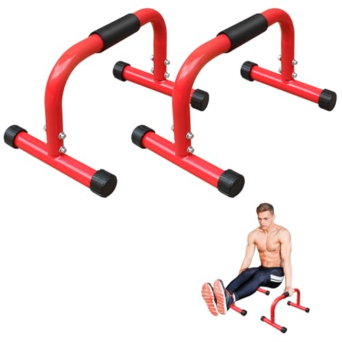 LANOX Parallettes & Push-Up Bars – Stahl Dip-Barren, 300 kg Belastbarkeit, Rutschfeste Füße, Ideal für Calisthenics, L-Sit & Home-Gym Training