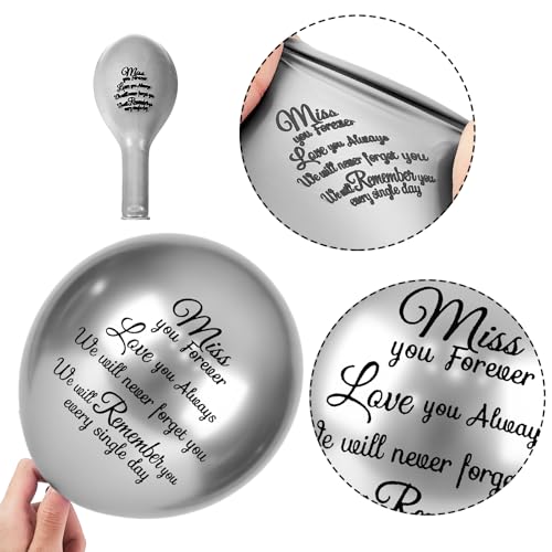 Image of Skylety 36 Pcs Memorial Balloons to Release with Dove Balloon,Silver | Helium, Remembrance for Heavenly Birthday, Memorial Services, Release in Sky Ceremony, Forever in Hearts Messages