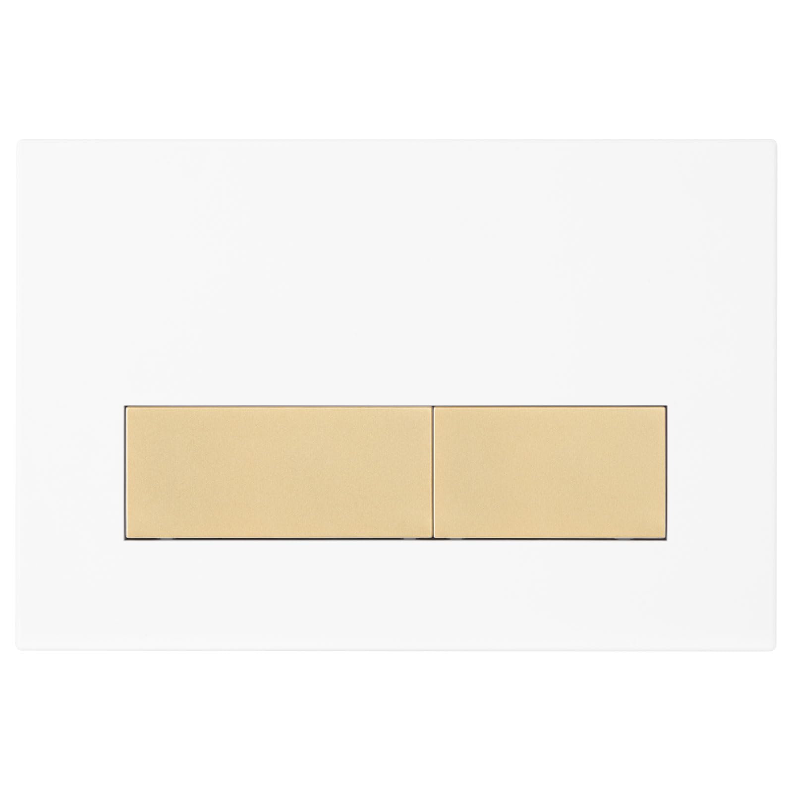 Mendorio WC Drive Plate, Compatible with Geberit, Sigma, UP300 and UP320, Dual Flush Function, Includes Lever Kit and Frame (Matte White & Matte Gold Button)