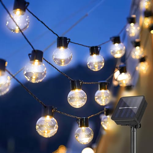 Cveenk Solar Lichterkette Glühbirnen Aussen 3.5M 10er LED Solar Lichterkette Außen 8 Modi Solarbetriebene Glühbirnen Warmweiß Wasserdicht Garten Lichterkette Beleuchtung für Party Garten Hof Balkon