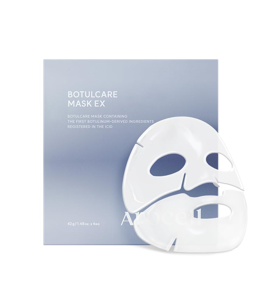 AROCELL OFFICIAL Botulcare Mask EX 4 Facial Sheet – Moisturizing Firming Hydrating Elasticity Boosting Pore Minimizing Korean Skincare with Hyaluronic Acid & Panthenol