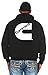 JH DESIGN GROUP Men's Cummins Diesel Hoodie Full Zip Up Black Hooded Sweatshirt (US, Alpha, XX-Large, Regular, Regular, Black)