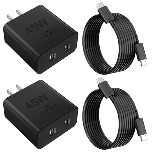 Image of Dihines iPhone 16 Pro Max Charger Fast Charging Phone 16, 45W Dual Port USB C Super Fast Charger Block 6.6FT Long Type C Cable Cord for Phone 16 /16 Pro /Max /15 /ProMax Plus, Samsung Galaxy, Android