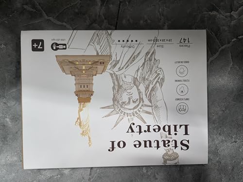 Ysityum 3D Wooden Puzzle for Adults - Statue of Liberty Wood Puzzle Modle Kits with USB LED Light, DIY Architecture Building Craft Toy Set Brain Teaser Gifts for Kids & Teens (147PCS) - Image 10