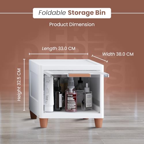 Image of JD FRESH 1 Tier Foldable Plastic Rack for Storage /Kitchen Cupboard /Versatile and Sturdy Wardrobe for Clothes /Multipurpose Storage Organizer /Closet for Bedroom /Living Room /Laundry Room (Transparent)
