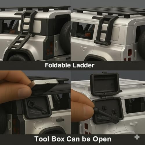 Image of Remote Control Metal Diecast Resembling Defender Car with Smoke Effect | Openable Doors & Light | 1:22 Scale | Mist Toys for Kids