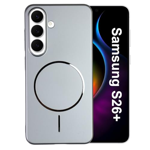 Image of AIBEX Ultra-Thin Mag-Saf Back Cover Case Compatible with Samsung S26 Plus| Slim Fit Scratch-Resistant Matte | Magnetic Wireless Charging | Microfibre Lining | Camera Protection (PC Material) - Silver