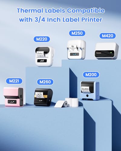 Image of Phomemo Labels- 3 Rolls Thermal Label-M220 /M221 /M2500 /M200 /M260 Thermal Paper 2.75'' x 3.14''(70x80mm)- M220 Labels Multi-Purpose Sticker Label for Logo /Barcode /Stickers /Address Label