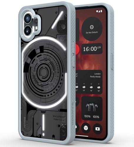 Image of KAPAVER Thermoplastic Polyurethane Cyber-I Edition Back Cover Case for Nothing Phone 1 - Gray [Cyber-01]