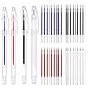 ZYKORT 4 Colores Bolígrafo Borrable de Calor Rotuladores de Tela Borrable con 40 Recargas con Negro, Blanco, Rojo, Azul，Adecuado para Cuero Cuero, Ropa, Costura, Confección