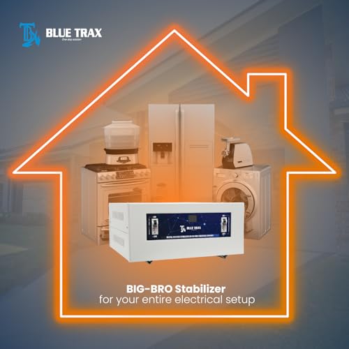 Image of BLUETRAX 3 KVA 2400W Voltage Stabilizer for Main Line | 90V-300V | Copper Table Top Automatic Digital Multipurpose | Heavy Duty | 10 Years Warranty
