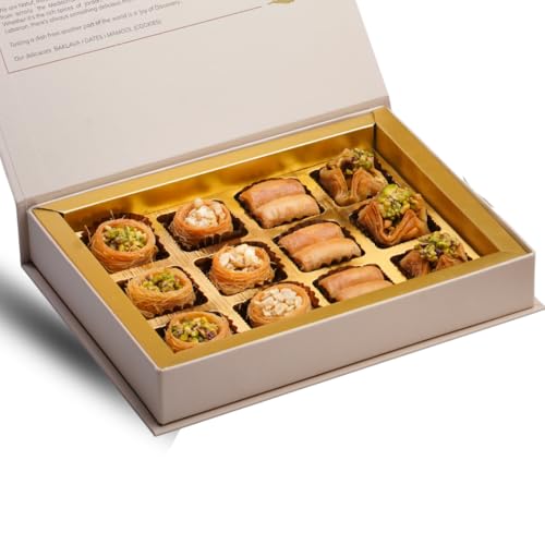 Image of NATUF Special Baklava 160g (12 pcs) | Authentic Assorted Baklava with Pistachios, Cashews & Pure Ghee | Premium Sweet Perfect for Gifting to Friends & Family