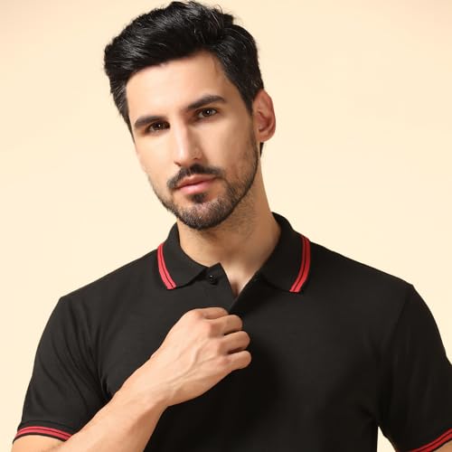 Image of INKKR Men's Collared Neck Stylish Half T-Shirt