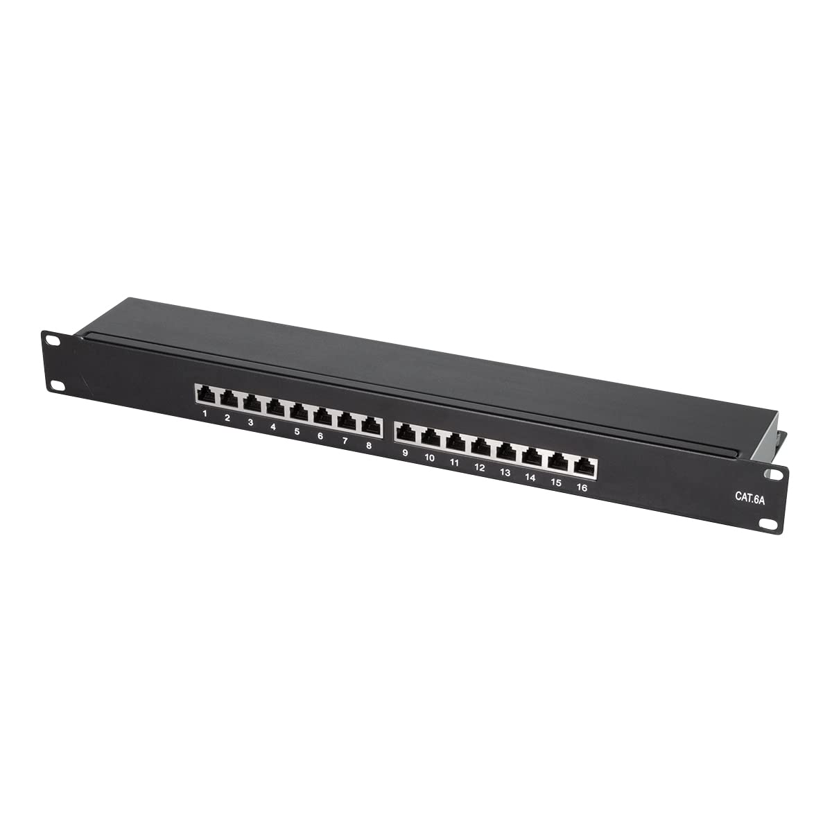 LogiLink Professional NP0076 panel krosowo-rozdzielający Cat 6A z 16 portami, PoE i PoE+, (1 jednostka wysokości), czarny