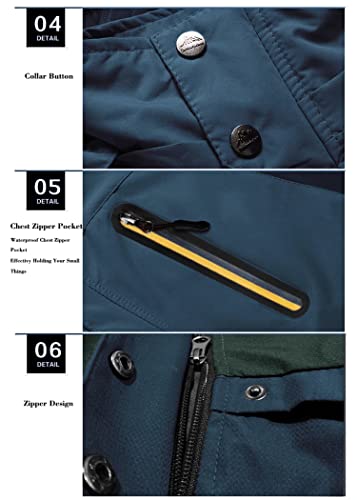 image for MAGCOMSEN Rain Coats For Men Outerwear With Mult Pockets Water Resista