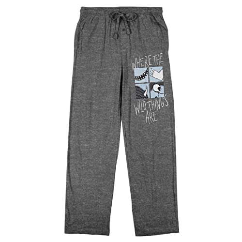 Where The Wild Things Are Literary WIld Thing Parts Men's Heather Gray Sleep Pajama Pants