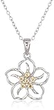 Amazon Essentials Sterling Silver Genuine Citrine Flower Pendant Necklace, 18