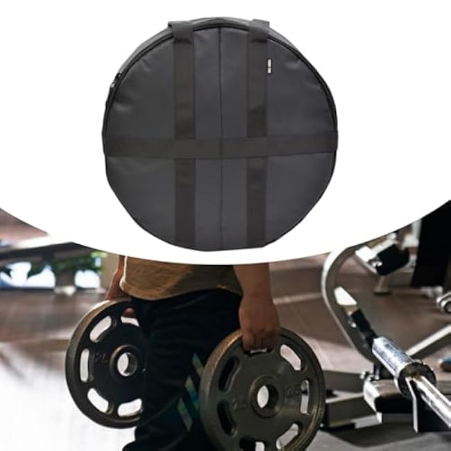 Weight Plate Backpack Barbell Plate Carrying Bag with Adjustable Shoulder Straps for Fitness Strength and Endurance Training, 33cmx9cm