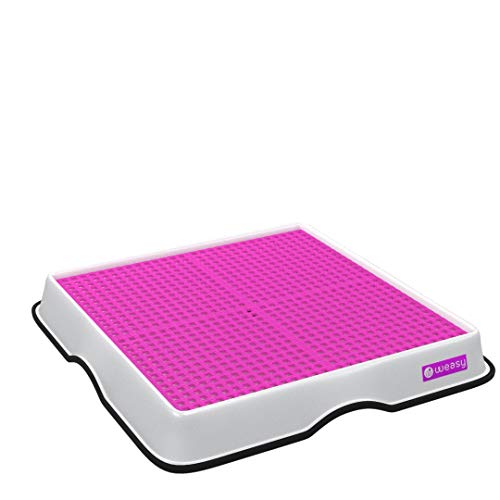 Banheiro Inteligente Weasy Para Cães M Com Bandeja Branco E Tapete Rosa