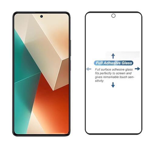 Image of DARKFIT Tempered Glass Premium Screen Protector Compatible for Redmi 13 /12 | Edge to Edge Coverage with Easy Installation Kit | Scratch Resistance | HD Clear Glass (Black Border) | Pack of 1