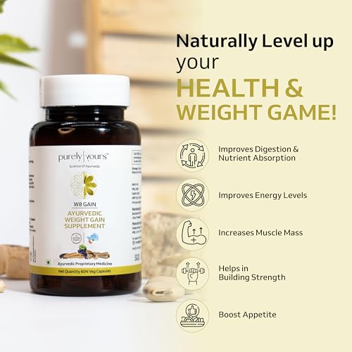 Image of Purely Yours Weight Gainer 60 Capsules | Ayurvedic Supplement for Healthy Weight Gain, Digestion & Muscle Mass | 100% Natural for Men & Women