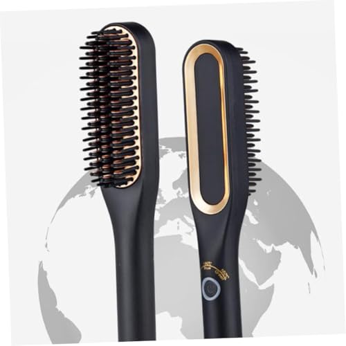 Peine alisador de barba eléctrico portátil dorado miniatura 3